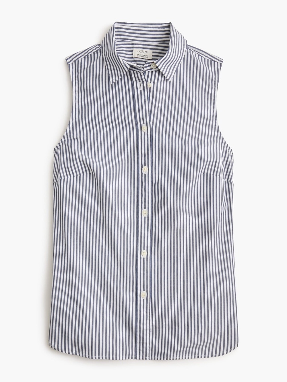 NWT J.Crew Factory Sleeveless cotton-blend poplin shirt in signature fit